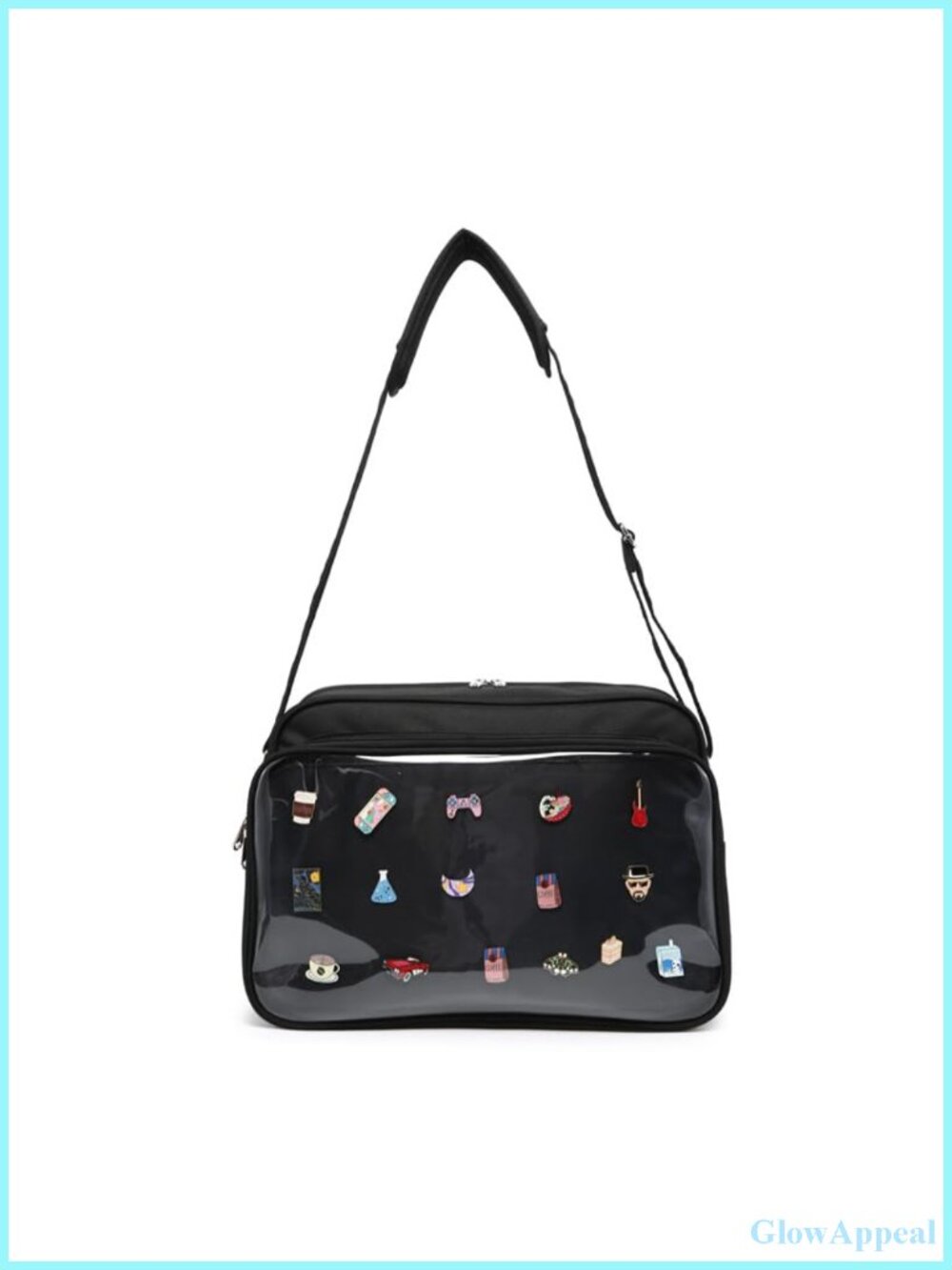 Canvas Messenger Ita Bag Pin Display Crossbody Purse Anime Cosplay